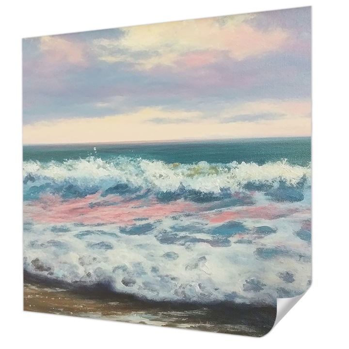 Öntapadós Tapéta Falra, Wallfluent, Tengeri tájkép, Kék, 250 x 250 cm, Klasszikus, Könnyen Felszerelhető, 010170060030000285082