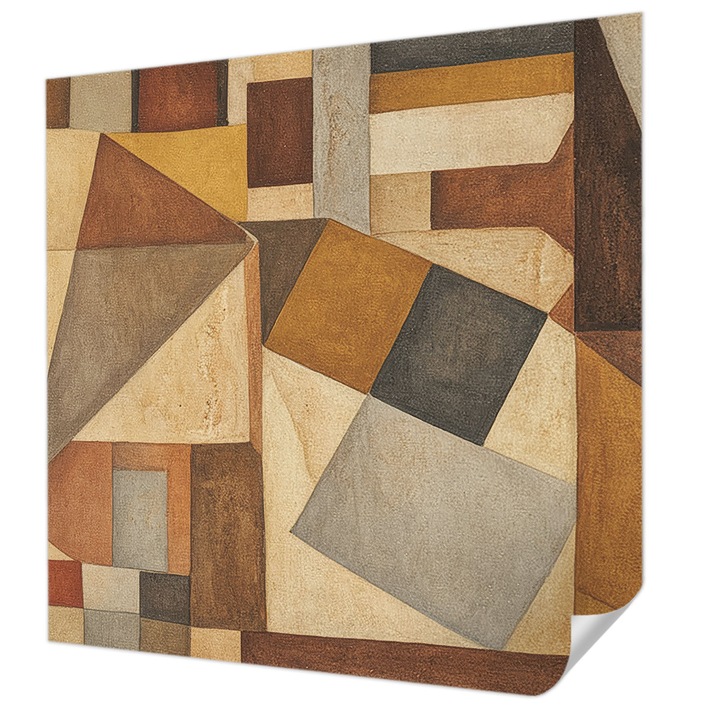 Öntapadós Fotótapéta Falra, Wallfluent, Geometriai absztrakció, Barna, 250 x 250 cm, Fali Dekoráció, Nedvesség- És Foltálló, 010170060030000285087