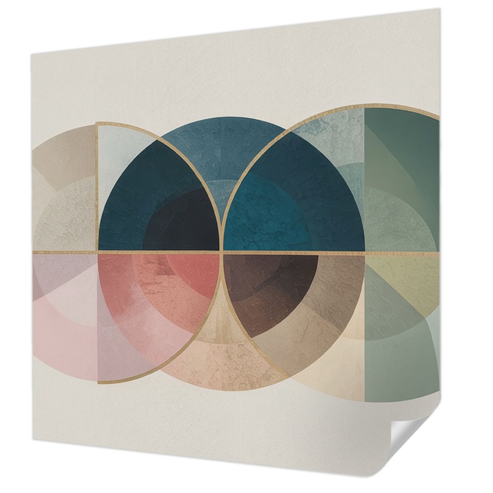 Öntapadós Fotótapéta Falra, Wallfluent, Geometrikus elegancia, Tengerészkék, 250 x 250 cm, Dekoráció, Erős Ragasztó, 010170060030000285092