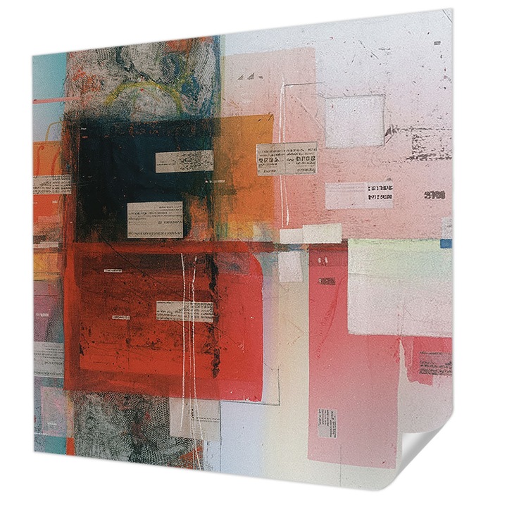 Öntapadós Dekor Tapéta, Wallfluent, Absztrakt kompozíció, Piros, 250 x 250 cm, Modern Dizájn, Könnyen Felszerelhető És Tisztítható, 010170060030000285097