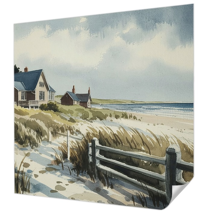 Tapet Autocolant De Perete, Wallfluent, Dune de plaja, Alb, 250 x 250 cm, Pentru Interior, Rezistente La Apa, Umiditate Si Pete, 010170060030000285096