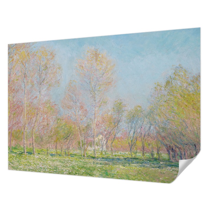 Öntapadós Dekor Tapéta, Wallfluent, Tavaszi park, Kék, 208 x 146 cm, Dekoráció, Falra, 010170060950000285439