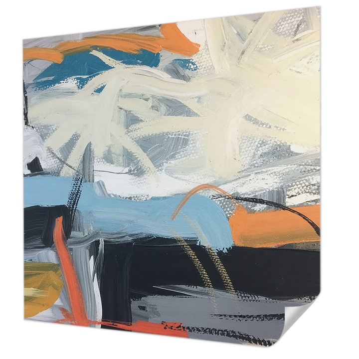 Öntapadós Tapéta Fali Dekoráció, Wallfluent, Színes absztrakció, Fehér, 250 x 250 cm, Nappaliba, Konyhába, 010170060030000285109