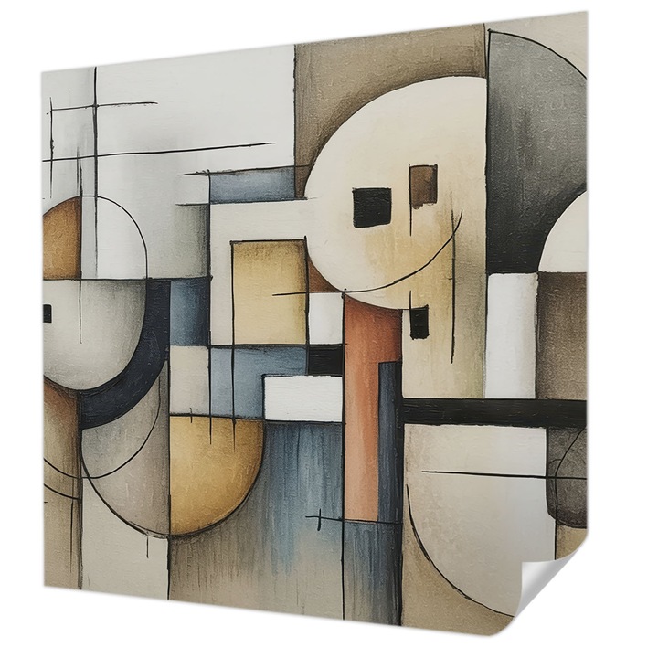 Öntapadós Tapéta Fali Dekoráció, Wallfluent, Geometriai harmónia, Szürke, 250 x 250 cm, Előszobába, Hálószobába, 010170060030000285110