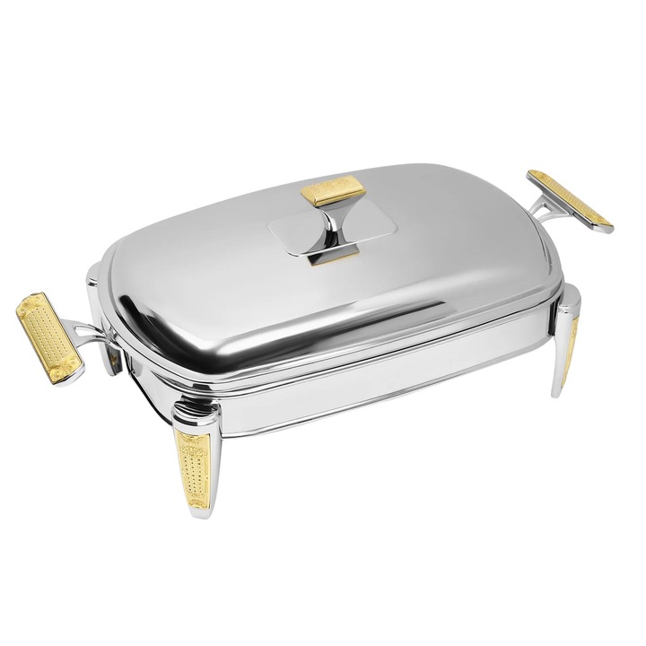 Hőálló edény, 2.2L, rozsdamentes acél, ezüst