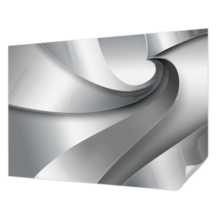 Öntapadós Fotótapéta Falra, Wallfluent, Geometriai spirálok, Szürke, 208 x 146 cm, Könnyen Tisztítható, Nedvességálló, 010170060950000003076