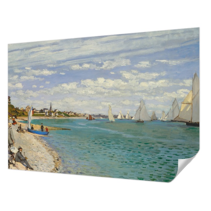 Öntapadós Tapéta Fali Dekoráció, Wallfluent, Tengerparti táj, Kék, 312 x 219 cm, Dekoráció, Falra, 010170060960000285479