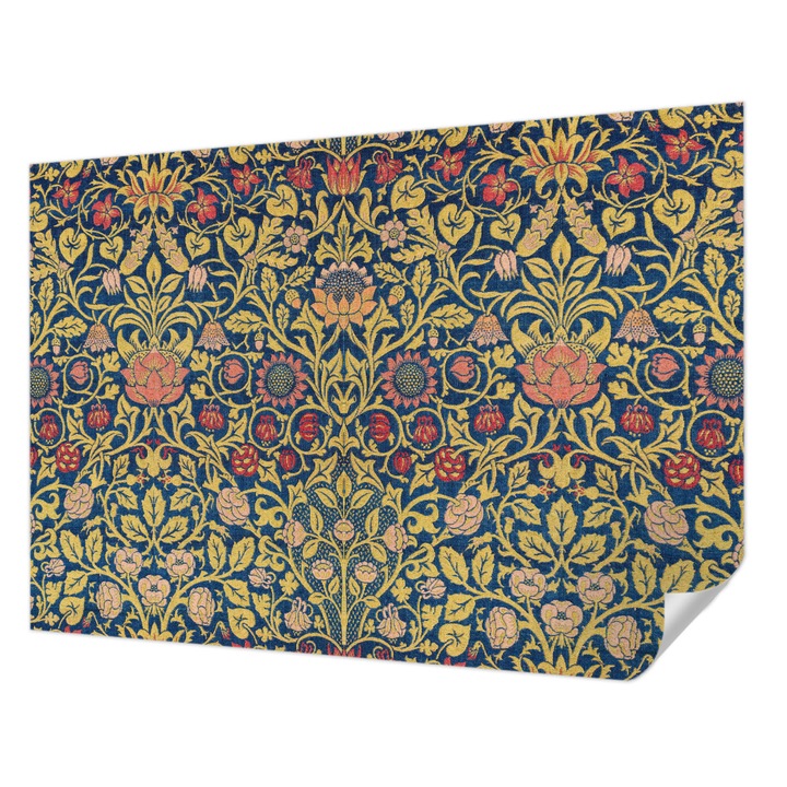 Öntapadós Tapéta Falra, Wallfluent, Virágminta, Zöld, 208 x 146 cm, Nappaliba, Konyhába, 010170060950000285488