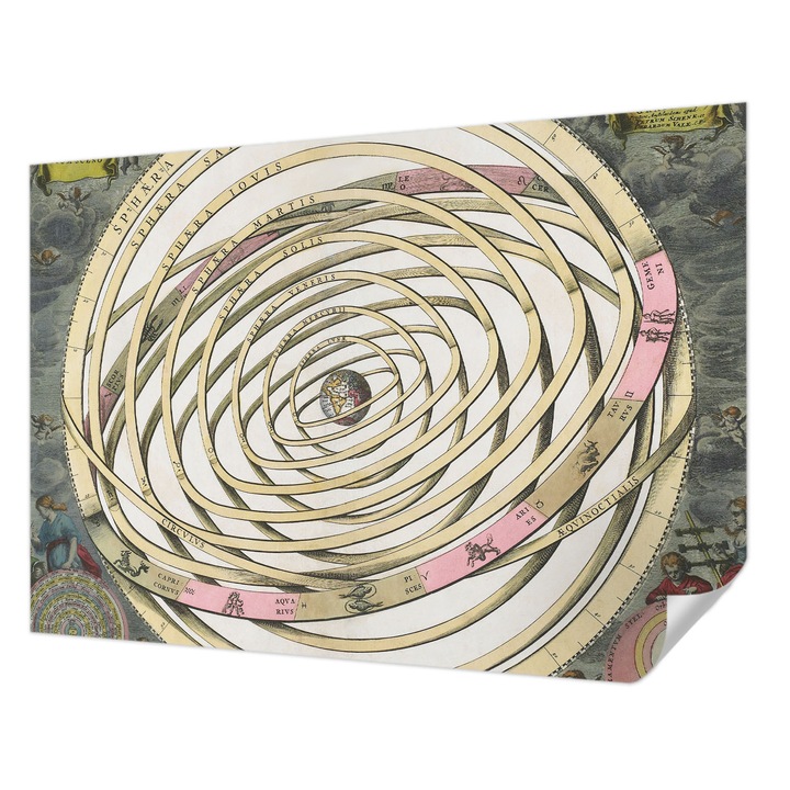 Fali Fotótapéta Autocolant, Wallfluent, Spirala cosmica, Bej, 312 x 219 cm, Decorativ, Usor De Instalat, 010170060960000285514