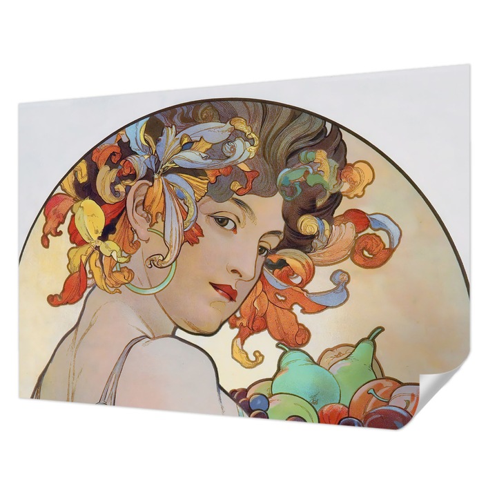 Öntapadós Fotótapéta Falra, Wallfluent, Színes szecesszió, Bézs, 208 x 146 cm, Modern Dizájn, Könnyen Felszerelhető És Tisztítható, 010170060950000285525