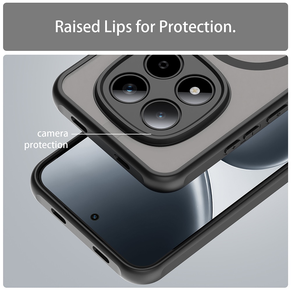 Husa pentru Xiaomi Redmi Note 15 Pro 5G cu protectie pentru lentile compatibila MagSafe EasyCharge, Ghost Series Anti-ingalbenire, frosted - negru