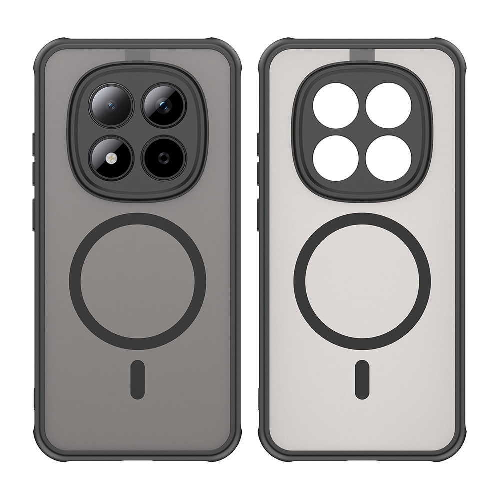 Husa pentru Xiaomi Redmi Note 15 Pro 5G cu protectie pentru lentile compatibila MagSafe EasyCharge, Ghost Series Anti-ingalbenire, frosted - negru