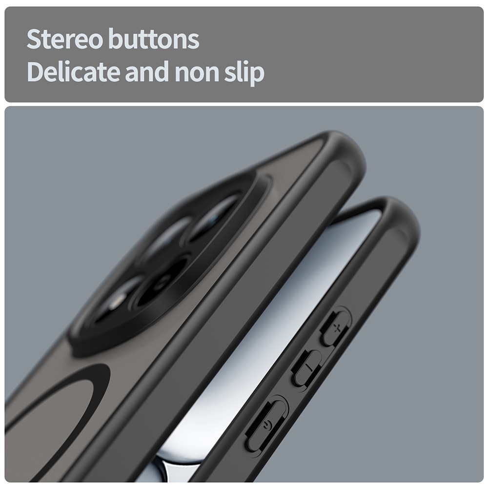 Husa pentru Xiaomi Redmi Note 15 Pro 5G cu protectie pentru lentile compatibila MagSafe EasyCharge, Ghost Series Anti-ingalbenire, frosted - negru