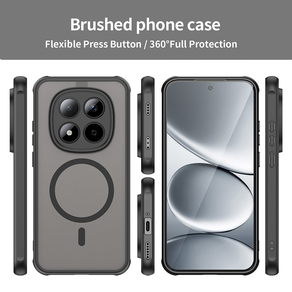 Husa pentru Xiaomi Redmi Note 15 Pro 5G cu protectie pentru lentile compatibila MagSafe EasyCharge, Ghost Series Anti-ingalbenire, frosted - negru