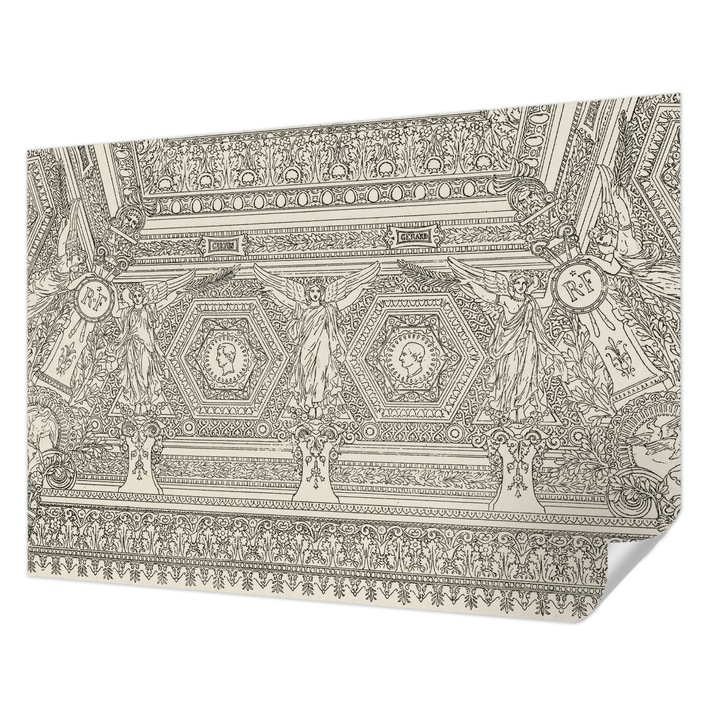 Öntapadós Tapéta Fali Dekoráció, Wallfluent, Klasszikus dísz, Fehér, 312 x 219 cm, Nappaliba, Konyhába, 010170060960000285576