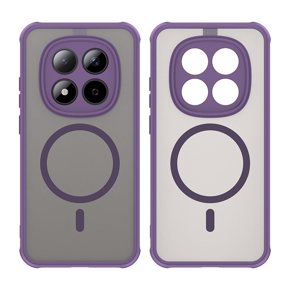 Husa pentru Xiaomi Redmi Note 15 Pro 5G cu protectie pentru lentile compatibila MagSafe EasyCharge, Ghost Series Anti-ingalbenire, frosted - mov