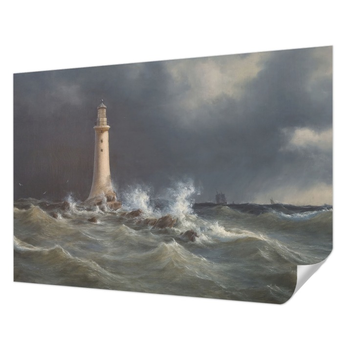 Öntapadós Dekor Tapéta, Wallfluent, Tengeri viharok, Szürke, 208 x 146 cm, Fali Dekoráció, Nedvesség- És Foltálló, 010170060950000285634