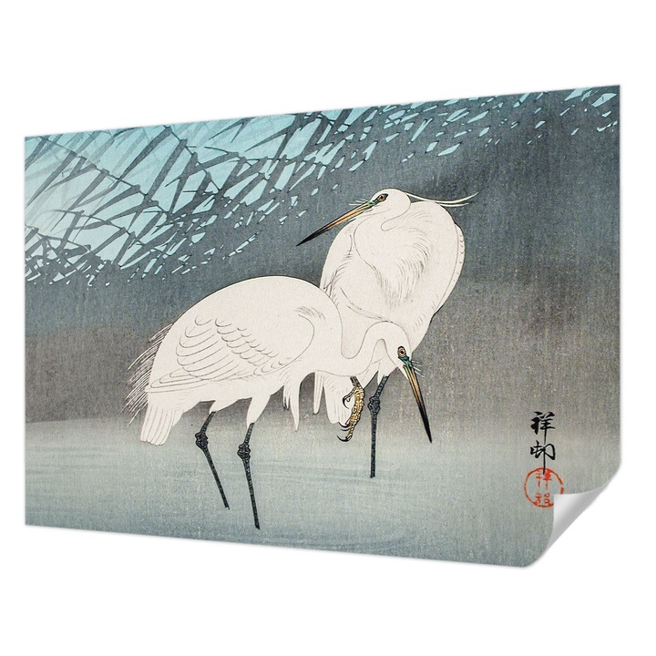 Tapet Textil Autocolant, Wallfluent, Pasari delicate, Albastru, 312 x 219 cm, Pentru Sufragerie, Dormitor, 010170060960000285661