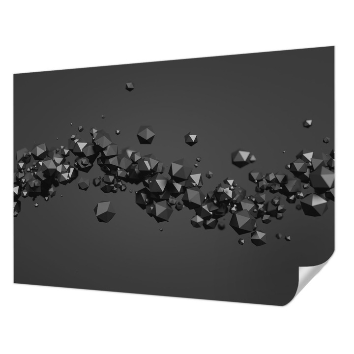Tapet Autodeziv De Perete, Wallfluent, Cocoloase negre, Negru, 208 x 146 cm, Pentru Living, Birou, Hol, 010170060950000006123