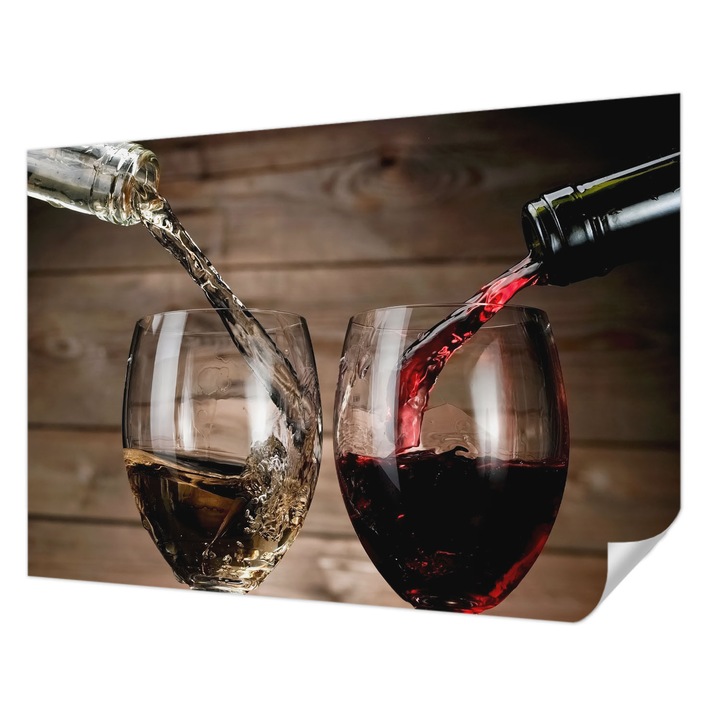 Öntapadós Tapéta Fali Dekoráció, Wallfluent, Pohár bor, Fekete, 312 x 219 cm, Modern Dizájn, Könnyen Felszerelhető És Tisztítható, 010170060960000007049