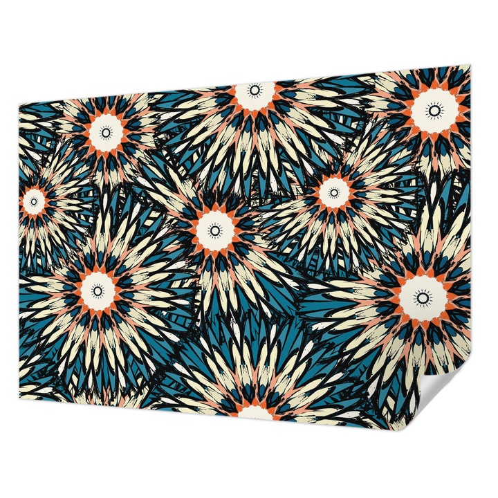 Öntapadós Tapéta Fali Dekoráció, Wallfluent, Virágenergia, Kék, 208 x 146 cm, Modern Dizájn, Nedvesség- És Foltálló, 010170060950000012773