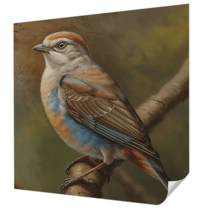 Öntapadós Fotótapéta Falra, Wallfluent, Madárportré, Fehér, 250 x 250 cm, Nappaliba, Konyhába, 010170060030000285162