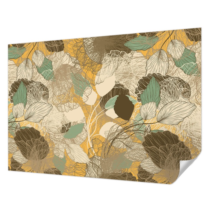 Fali Fotótapéta Autocolant, Wallfluent, Frumusetea plantelor, Galben, 208 x 146 cm, Pentru Perete, Rezistente La Apa, Umiditate Si Pete, 010170060950000012820