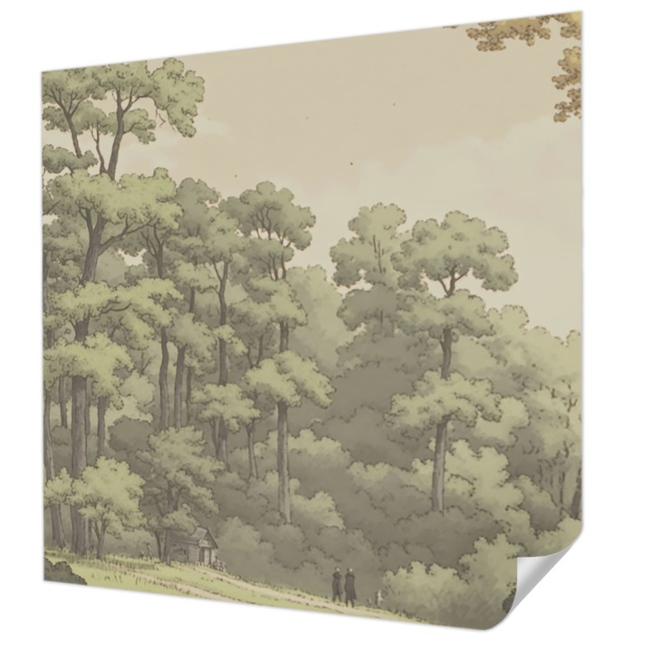 Öntapadós Dekor Tapéta, Wallfluent, Erdei idill, Zöld, 250 x 250 cm, Dekoráció, Falra, 010170060030000285168