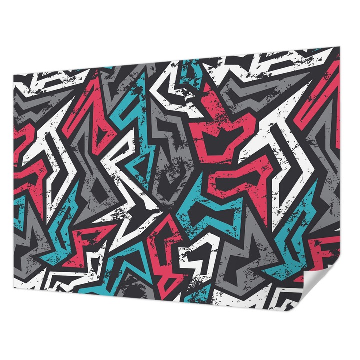 Öntapadós Fotótapéta Falra, Wallfluent, Absztrakt mozaik, Piros, 208 x 146 cm, Fali Dekoráció, Nedvesség- És Foltálló, 010170060950000013064