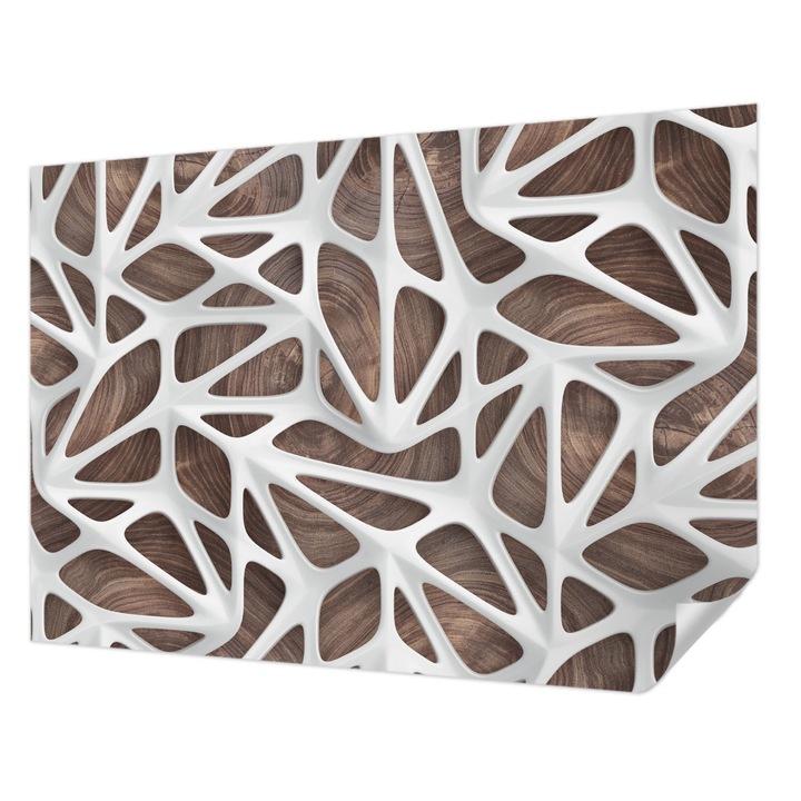 Öntapadós Tapéta Falra, Wallfluent, Dinamikus harmónia, Fehér, 208 x 146 cm, Nappaliba, Konyhába, 010170060950000020560