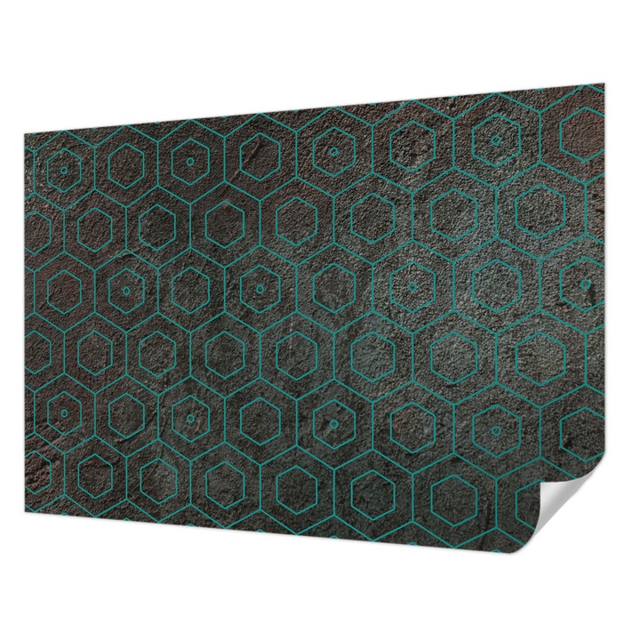 Öntapadós Tapéta Falra, Wallfluent, Geometrikus minta, Barna, 208 x 146 cm, Klasszikus, Könnyen Felszerelhető, 010170060950000020201