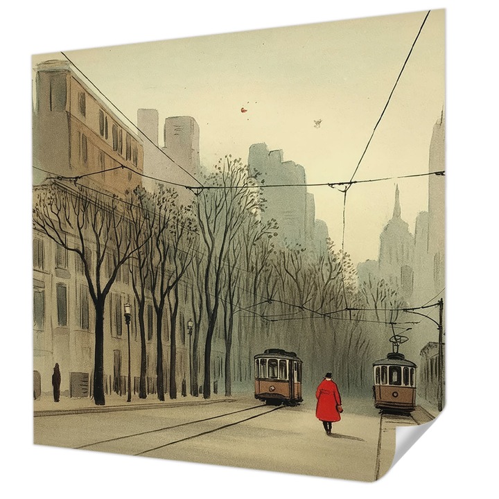 Tapet Autodeziv De Perete, Wallfluent, Simetrie urbana, Gri, 250 x 250 cm, Pentru Interior, Rezistente La Apa, Umiditate Si Pete, 010170060030000285169