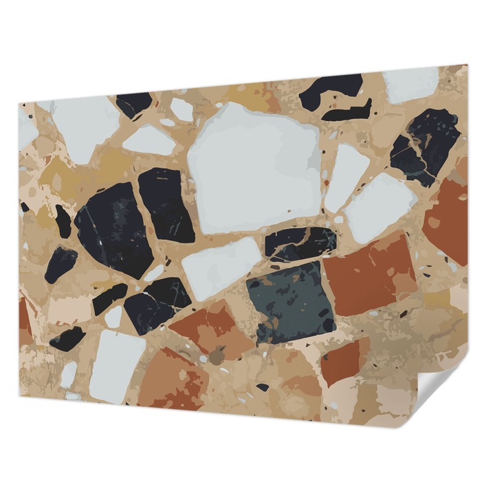 Öntapadós Tapéta Fali Dekoráció, Wallfluent, Rusztikus kövek, Fehér, 312 x 219 cm, Modern Dizájn, Könnyen Felszerelhető És Tisztítható, 010170060960000077429