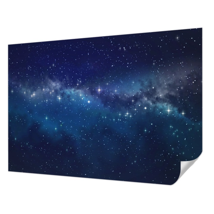 Öntapadós Tapéta Fali Dekoráció, Wallfluent, Csillagos éjszaka, Tengerészkék, 208 x 146 cm, Klasszikus, Könnyen Felszerelhető, 010170060950000088226