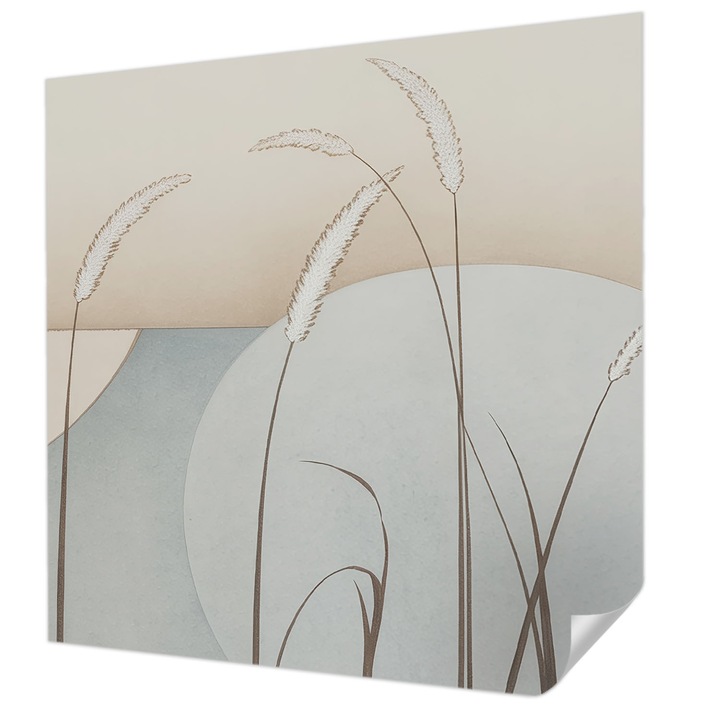 Öntapadós Tapéta Falra, Wallfluent, Gyengéd füvek, Bézs, 250 x 250 cm, Klasszikus, Könnyen Felszerelhető, 010170060030000285183