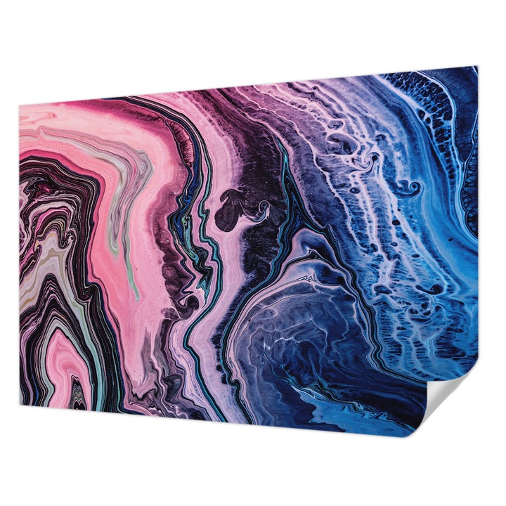 Öntapadós Tapéta Falra, Wallfluent, Színes örvények, Rózsaszín, 312 x 219 cm, Könnyen Tisztítható, Nedvességálló, 010170060960000282558