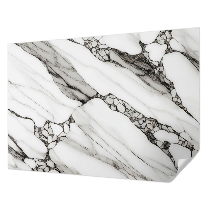 Öntapadós Fotótapéta Falra, Wallfluent, Kőminta, Fehér, 312 x 219 cm, Nappaliba, Konyhába, 010170060960000282605