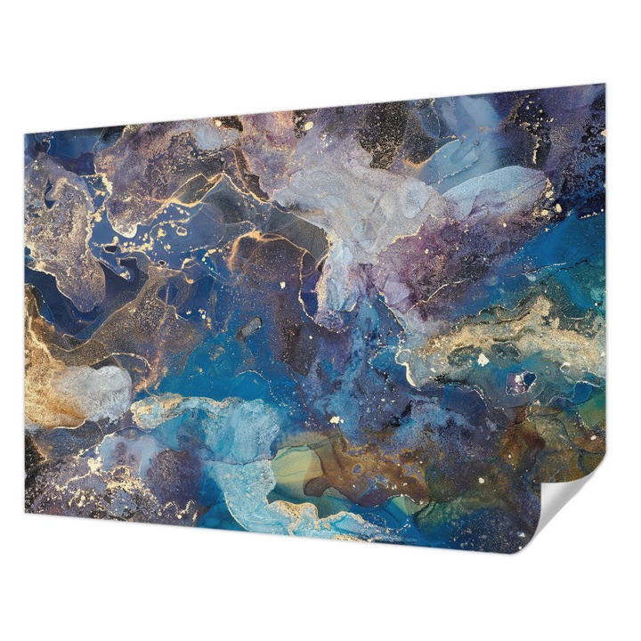 Öntapadós Tapéta Falra, Wallfluent, Kozmikus mozaik, Kék, 312 x 219 cm, Előszobába, Hálószobába, 010170060960000282572