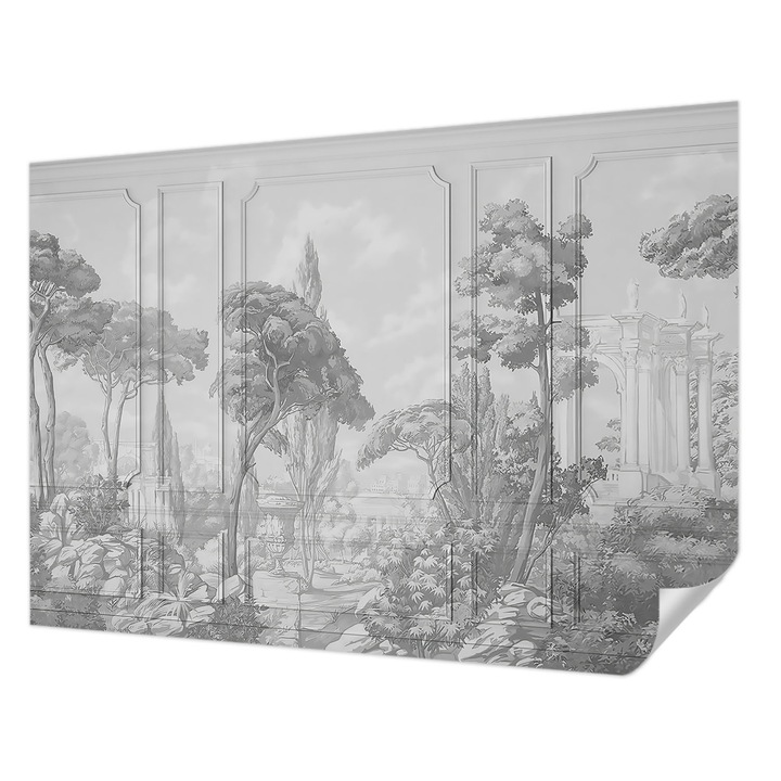 Öntapadós Fotótapéta Falra, Wallfluent, Légköri természet, Szürke, 312 x 219 cm, Dekoráció, Erős Ragasztó, 010170060960000282725