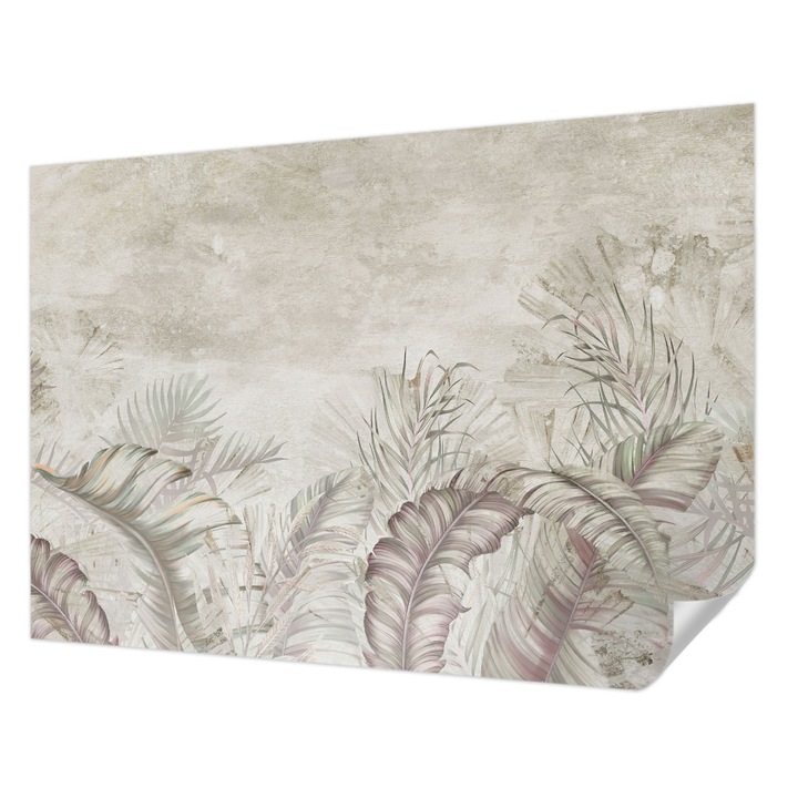 Öntapadós Dekor Tapéta, Wallfluent, Dekoratív levelek, Bézs, 312 x 219 cm, Dekoráció, Falra, 010170060960000282731