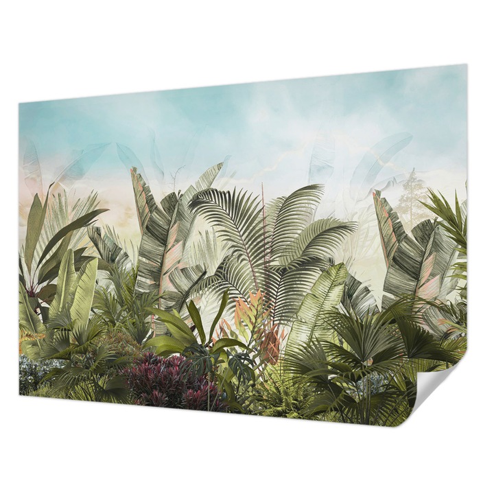 Öntapadós Fotótapéta Falra, Wallfluent, Trópusi paradicsom, Zöld, 312 x 219 cm, Klasszikus, Könnyen Felszerelhető, 010170060960000282761