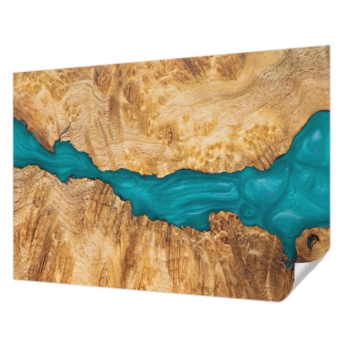 Öntapadós Tapéta Falra, Wallfluent, Fa és gyanta, Barna, 312 x 219 cm, Modern Dizájn, Könnyen Felszerelhető És Tisztítható, 010170060960000282687