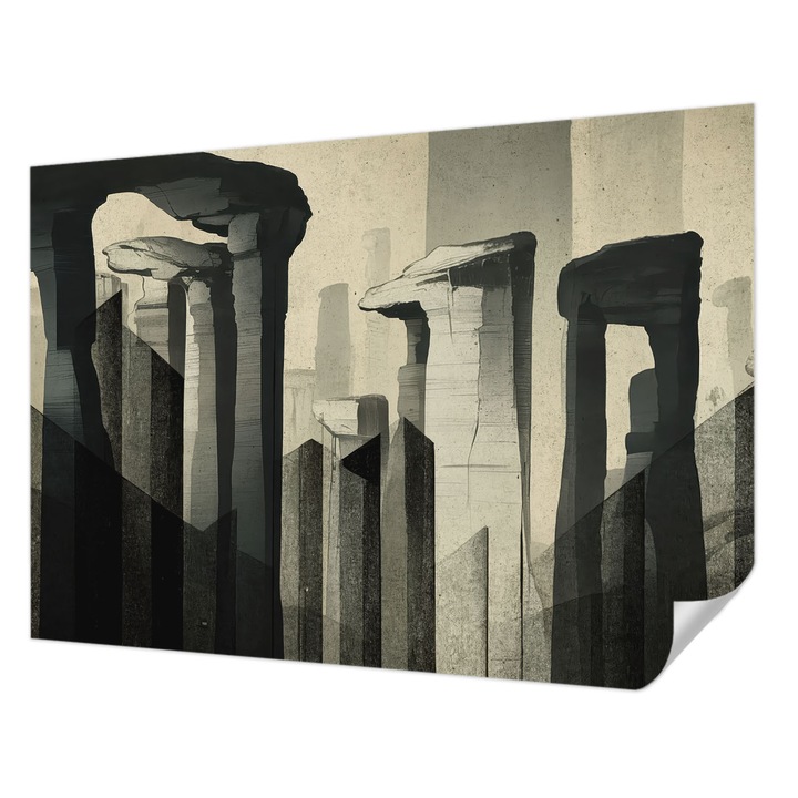 Tapet Autodeziv De Perete, Wallfluent, Arhitectura bruta, Gri, 312 x 219 cm, Pentru Interior, Usor De Curatat, 010170060960000284767