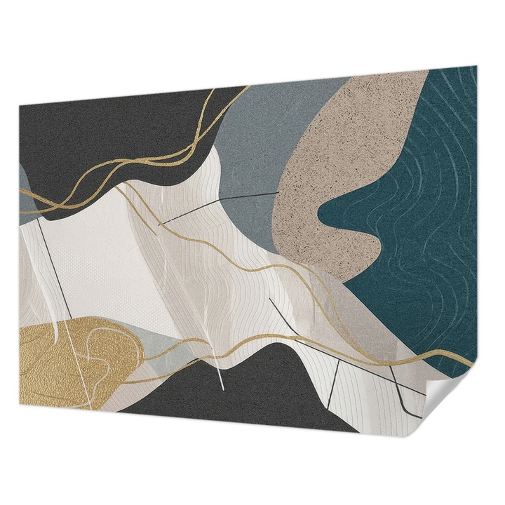 Öntapadós Fotótapéta Falra, Wallfluent, Absztrakt formák, Szürke, 208 x 146 cm, Erős Ragasztó, Modern Belsőépítészeti Dekoráció, 010170060950000284763