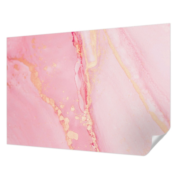 Tapet Autocolant De Perete, Wallfluent, Abstractie pastelata, Roz, 208 x 146 cm, Decorativ, Usor De Instalat, 010170060950000282617