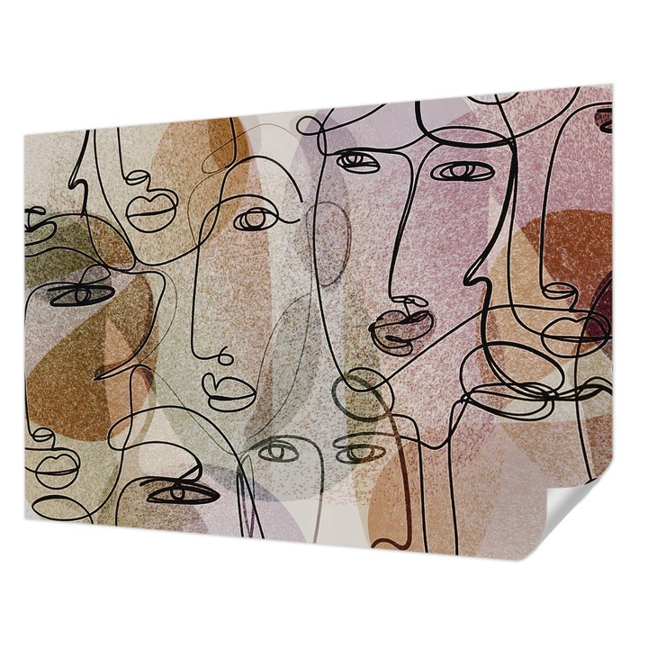 Tapet Textil Autocolant, Wallfluent, Fete liniare, Negru, 312 x 219 cm, Pentru Perete, Rezistente La Apa, Umiditate Si Pete, 010170060960000284863