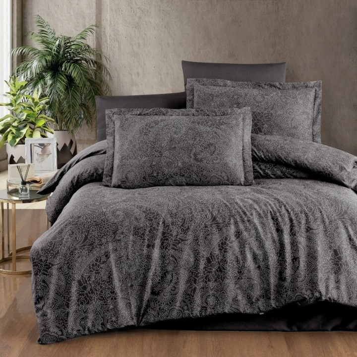 Luxus kétszemélyes ágynemű paisley mintával, 100% szatén pamut, 240x260 cm-es lepedő, 6 részes, First Choice, Neva Polama