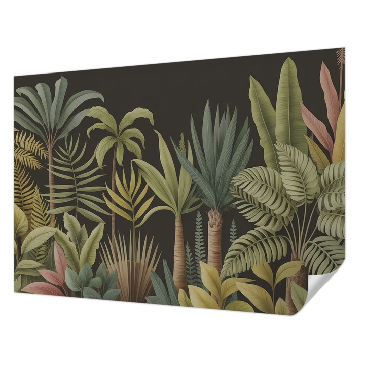 Tapet Autocolant De Perete, Wallfluent, Jungla tropicala, Verde, 312 x 219 cm, Pentru Interior, Rezistente La Apa, Umiditate Si Pete, 010170060960000284969