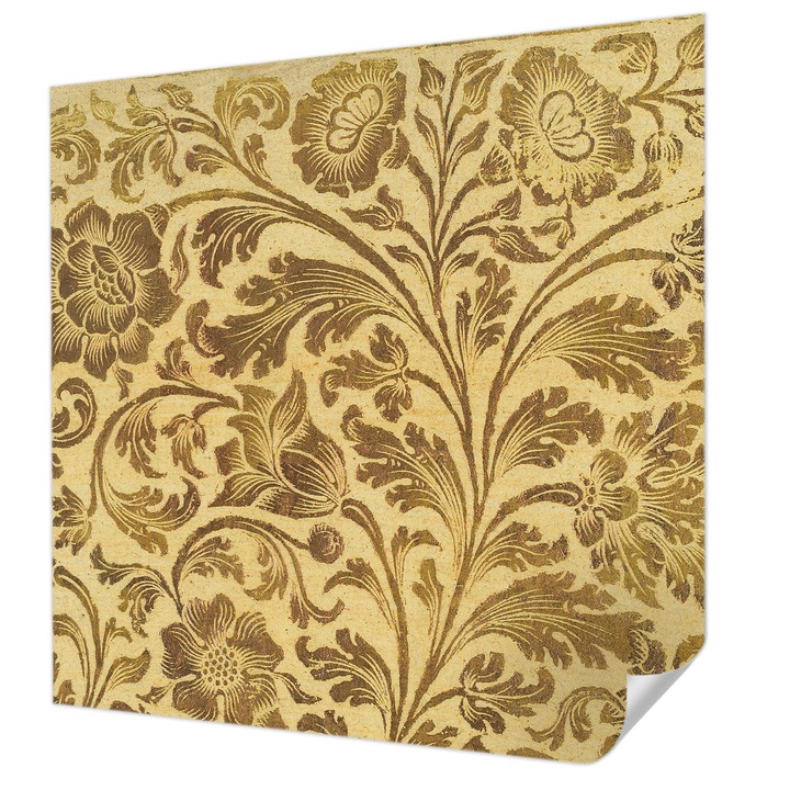 Öntapadós Dekor Tapéta, Wallfluent, Virágminta, Sárga, 250 x 250 cm, Klasszikus, Könnyen Felszerelhető, 010170060030000285200