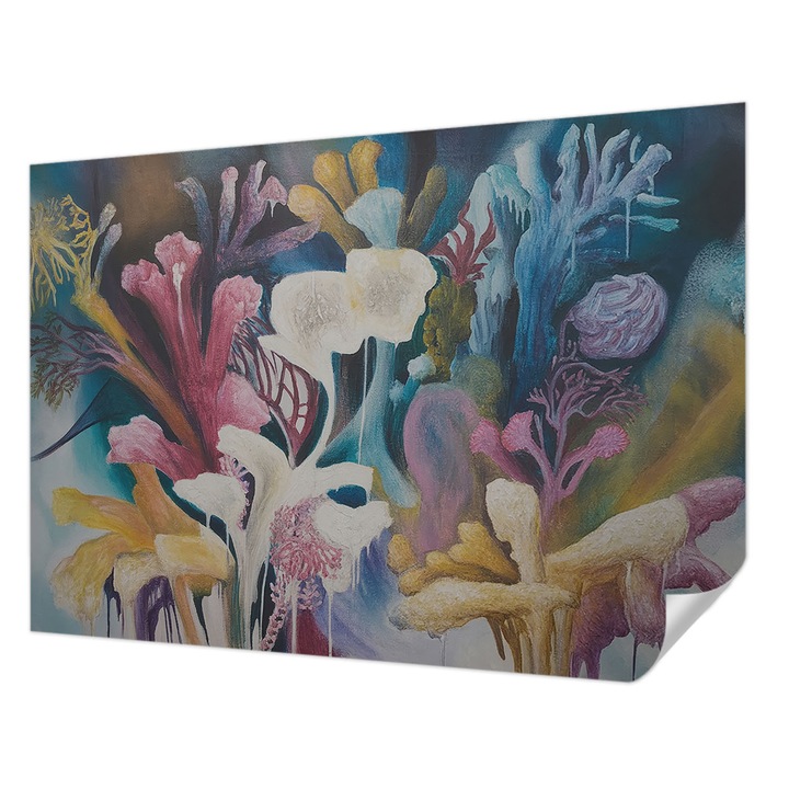 Öntapadós Fotótapéta Falra, Wallfluent, Virágrobbanás, Kék, 208 x 146 cm, Fali Dekoráció, Nedvesség- És Foltálló, 010170060950000285020